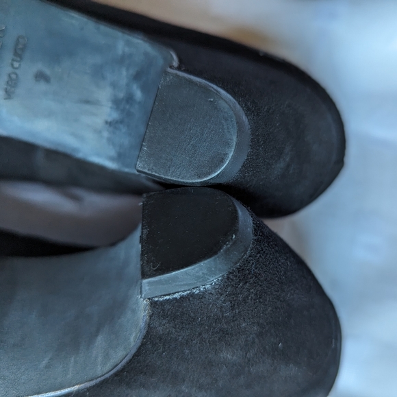 Eileen Fisher Pumps Black Suede Chunky Heel Sz 7 - Picture 4 of 8